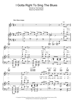 I Gotta Right To Sing The Blues von Harold Arlen (Download) 