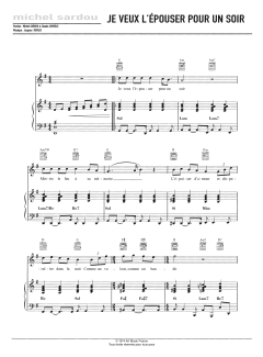 Je Veux L'Epouser Pour Un Soir von Michel Sardou (Download) 