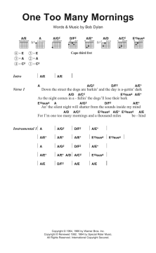 One Too Many Mornings von Bob Dylan (Download) 