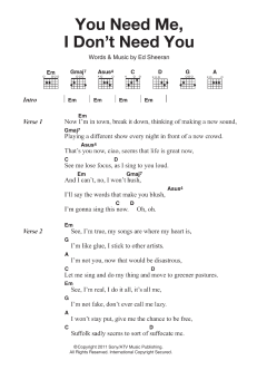 You Need Me, I Don't Need You von Ed Sheeran (Download) 