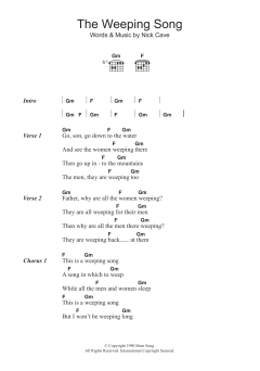 The Weeping Song von Nick Cave (Download) 