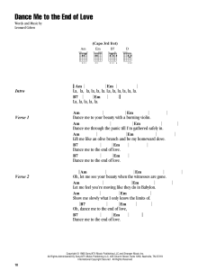 Dance Me To The End Of Love von Leonard Cohen (Download) 