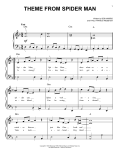 Theme From Spider-Man von Paul Francis Webster (Download) 