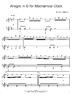 Allegro in G for Mechanical Clock von Ludwig van Beethoven (Download) 