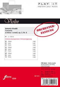 Play It: Concerto Nr. 6 a-Moll op. 3 -Studien CD für Violine von Antonio Vivaldi im Alle Noten Shop kaufen (CD)