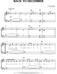 Back To December von Taylor Swift (Download) 