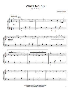 Waltz No. 13, Op. 70, No. 3 von Frédéric Chopin (Download) 