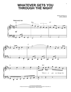 Whatever Gets You Through The Night von John Lennon (Download) 