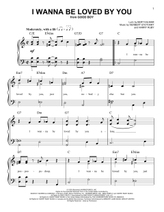 I Wanna Be Loved By You von Herbert Stothart (Download) 