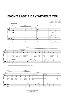 I Won't Last A Day Without You von Paul Williams (Download) 