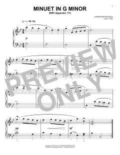 Minuet In G Minor, BWV Anh. 115 von Christian Petzold (Download) 