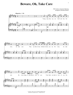 Beware, Oh, Take Care von 19th Century American Folksong (Download) 