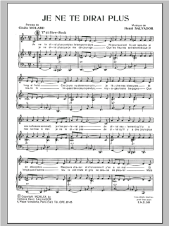 Je Ne Te Dirai Plus von Henri Salvador (Download) 