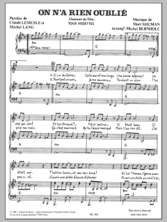 On N'a Rien Oublie von Mort Shuman (Download) 