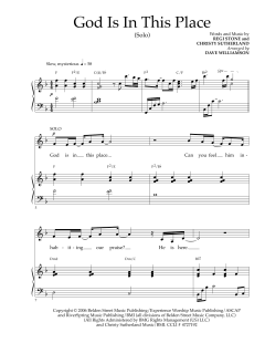 God Is In This Place von Regi Stone (Download) 