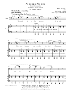 As Long As We Live (baritone and piano) von Missy Mazzoli (Download) 