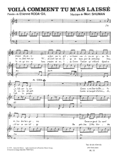 Voila Comment Tu M'as Laisse von Mort Shuman (Download) 