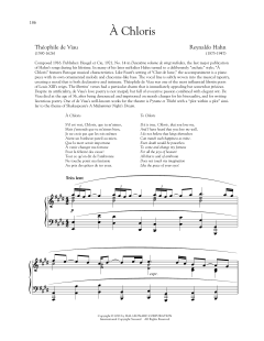 A Chloris von Reynaldo Hahn (Download) 