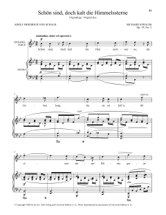 Schon Sind, Doch Kalt Die Himmelssterne von Richard Strauss (Download) 