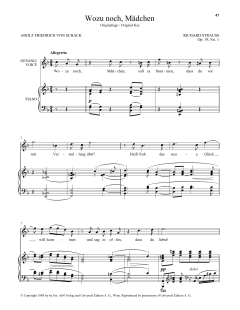 Wozu Noch, Madchen (High Voice) von Richard Strauss (Download) 