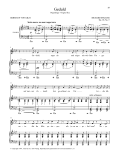 Geduld (High Voice) von Richard Strauss (Download) 