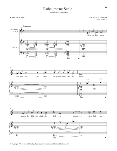 Ruhe, Meine Seele! (High Voice) von Richard Strauss (Download) 