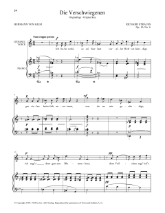 Die Verschwiegenen (High Voice) von Richard Strauss (Download) 