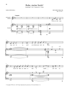 Ruhe, Meine Seele! (Low Voice) von Richard Strauss (Download) 