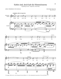 Schon Sind, Doch Kalt Die Himmelssterne von Richard Strauss (Download) 