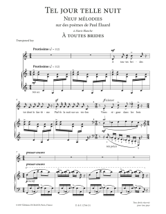 A toutes brides (Low Voice) von Francis Poulenc (Download) 