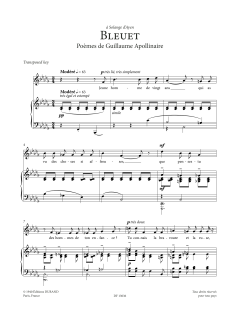 Bleuet (Low Voice) von Francis Poulenc (Download) 