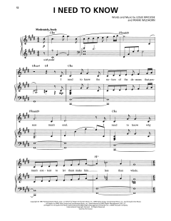 I Need To Know von Frank Wildhorn (Download) 