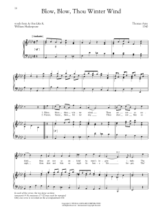 Blow, Blow, Thou Winter Wind von Thomas Arne (Download) 