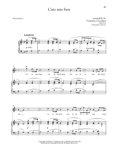 Caro Mio Ben (High Voice) von Tommaso Giordani (Download) 