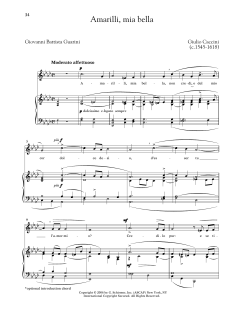 Amarilli (Medium Low Voice) von Giulio Caccini (Download) 