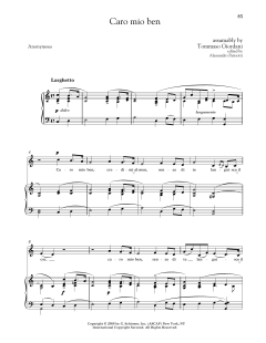 Caro Mio Ben (Medium Low Voice) von Tommaso Giordani (Download) 