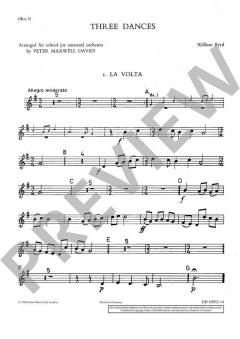 3 Dances for School Orchestra von William Byrd im Alle Noten Shop kaufen (Einzelstimme Oboe II)