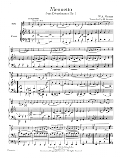 Menuetto von Wolfgang Amadeus Mozart (Download) 