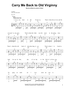 Carry Me Back To Old Virginny von James A. Bland (Download) 