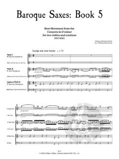 Baroque Saxes 5 von Johann Sebastian Bach (Download) 