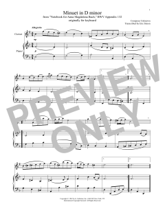 Minuet In D Minor, BWV Appendix 132 (Download) 