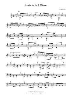 Andante In A Minor von Fernando Sor (Download) 