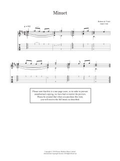 Minuet von Robert Visee (Download) 