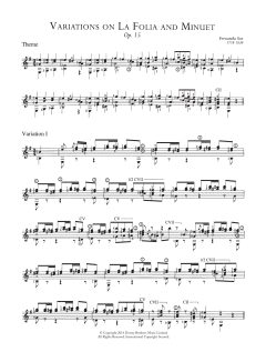 Variations On La Folia And Minuet, Op.15 von Fernando Sor (Download) 