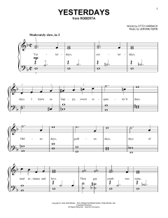 Yesterdays von Jerome Kern (Download) 