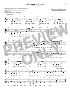 Lover, Come Back To Me von Sigmund Romberg (Download) 