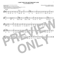 I Can't Give You Anything But Love von Jimmy McHugh (Download) 