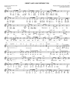 I Won't Last A Day Without You von The Carpenters (Download) 