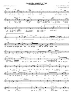 I'll Make A Man Out Of You von David Zippel (Download) 