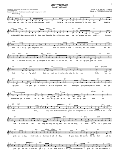 Just You Wait von Alan Jay Lerner (Download) 